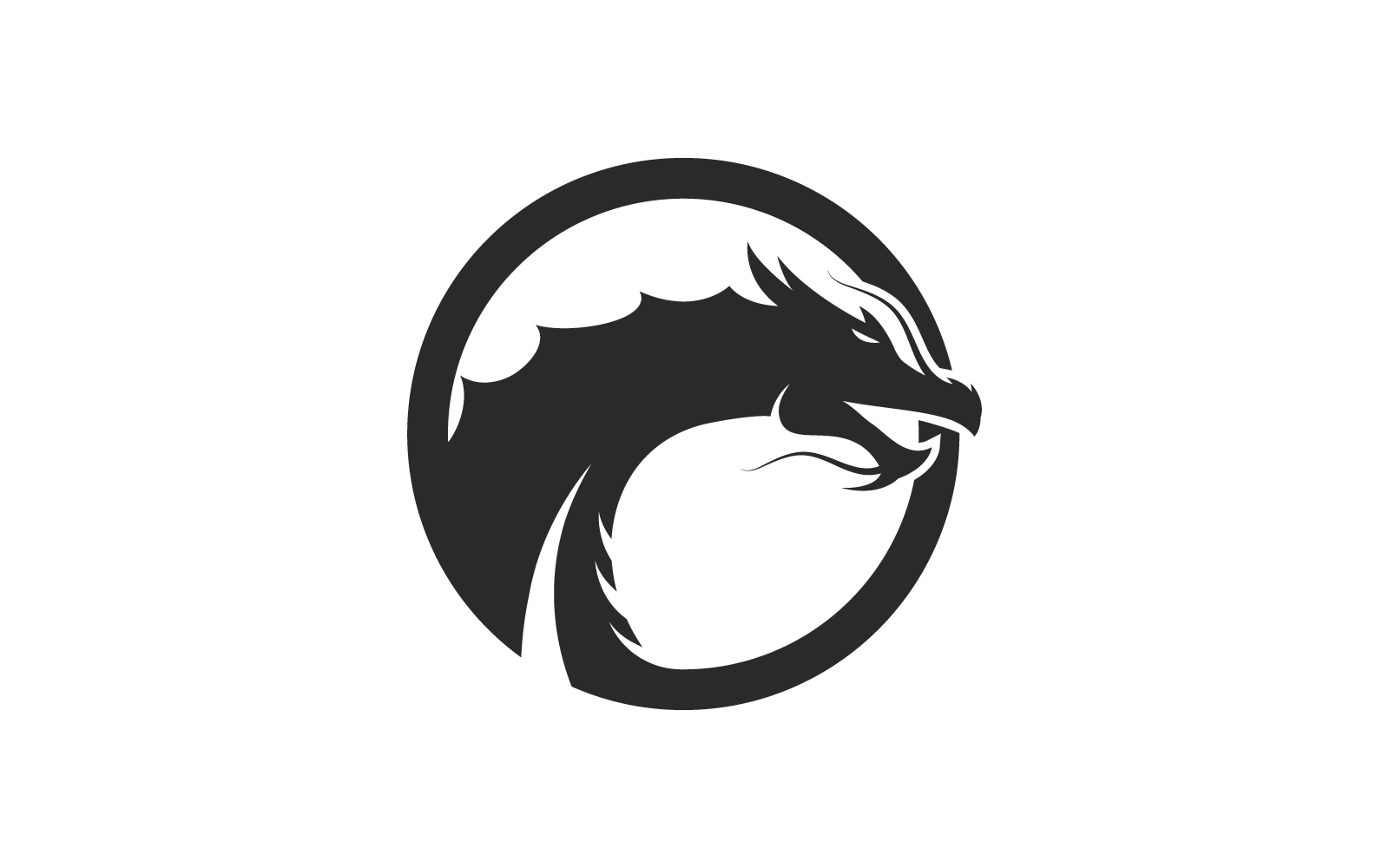 Dragon logo illustration template vector flat design