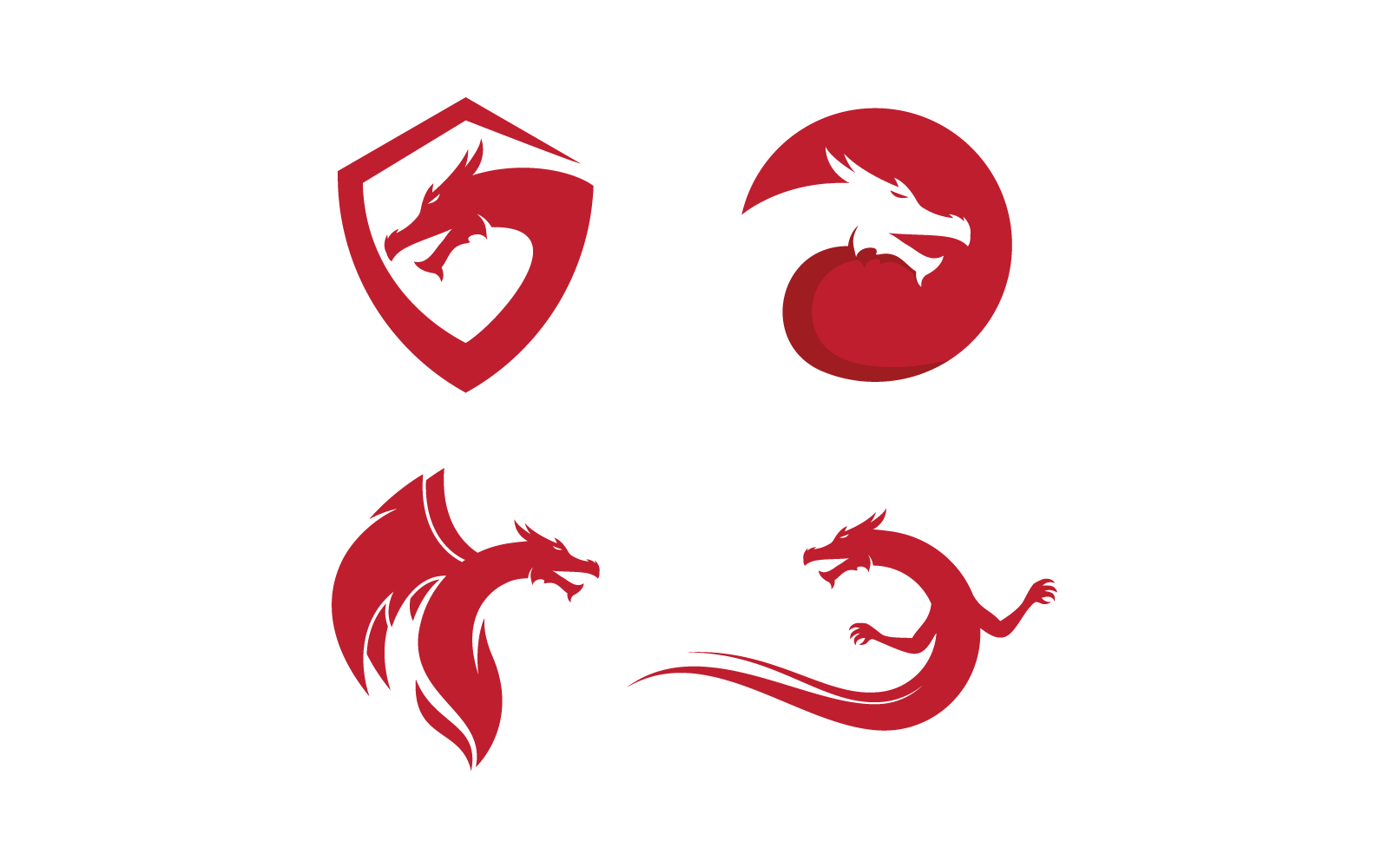 Dragon logo vector illustration template flat design Logo Template