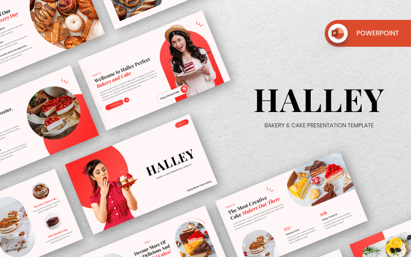 Halley - Bakery And Cake Powerpoint Template PowerPoint Template