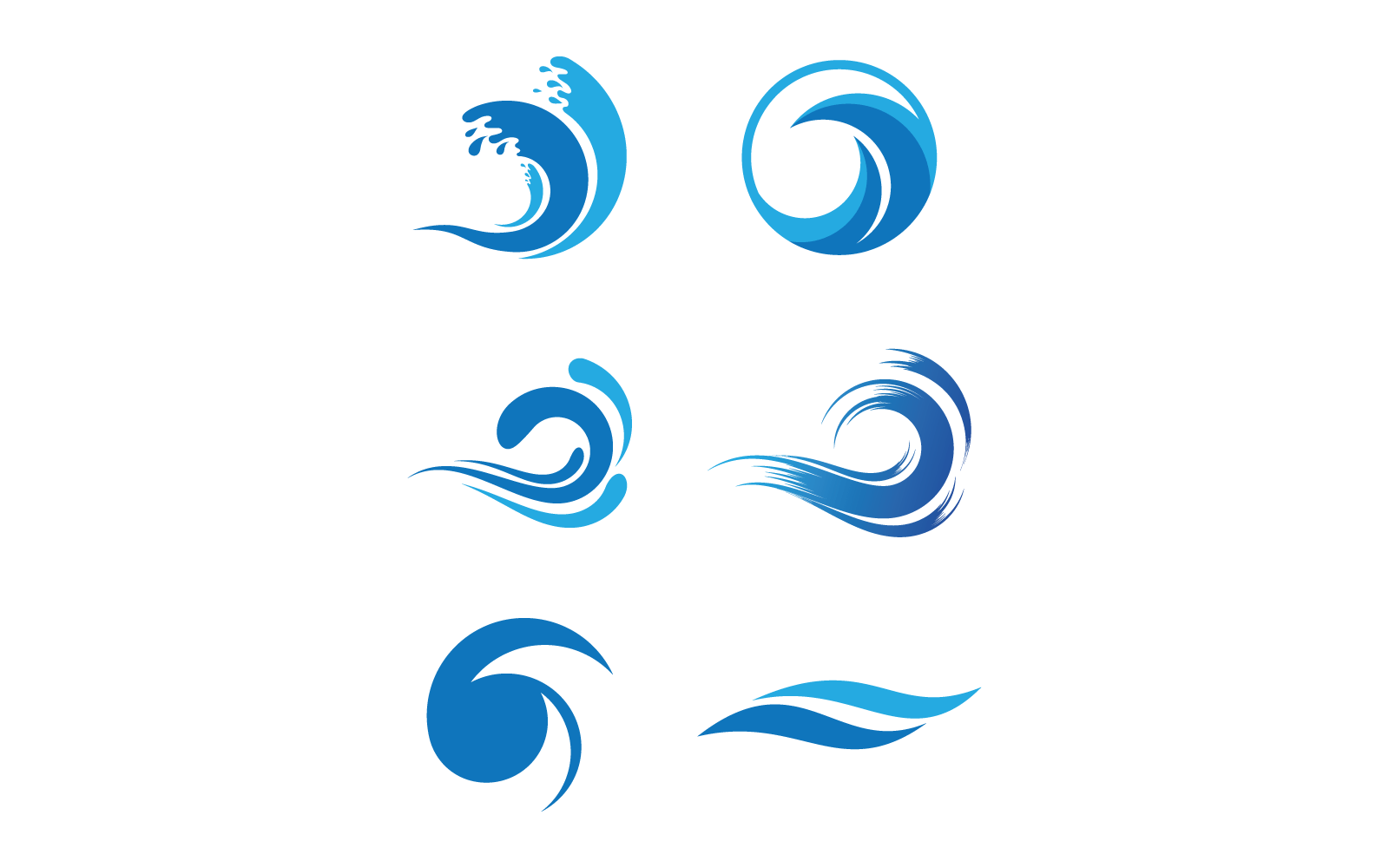 Modelo de ilustração vetorial de logotipo de design de onda de água