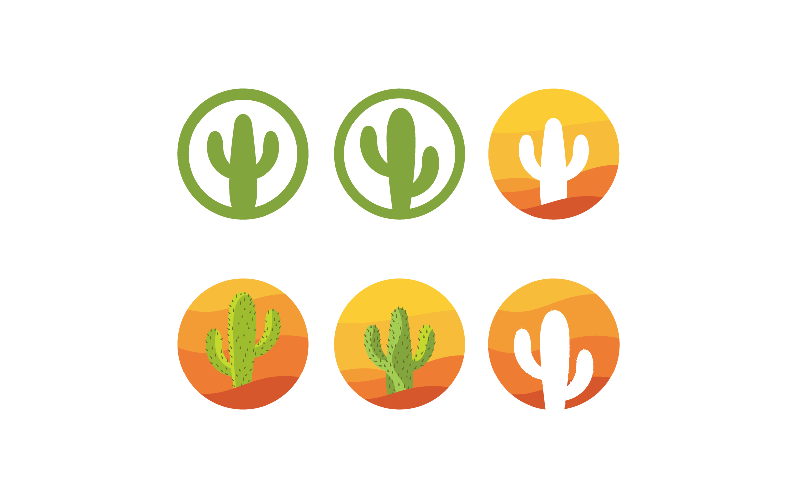 Plantilla de icono de vector de ilustración de diseño de cactus