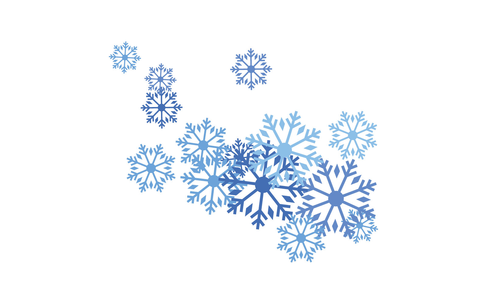 Snowflakes background snowfall flat design template