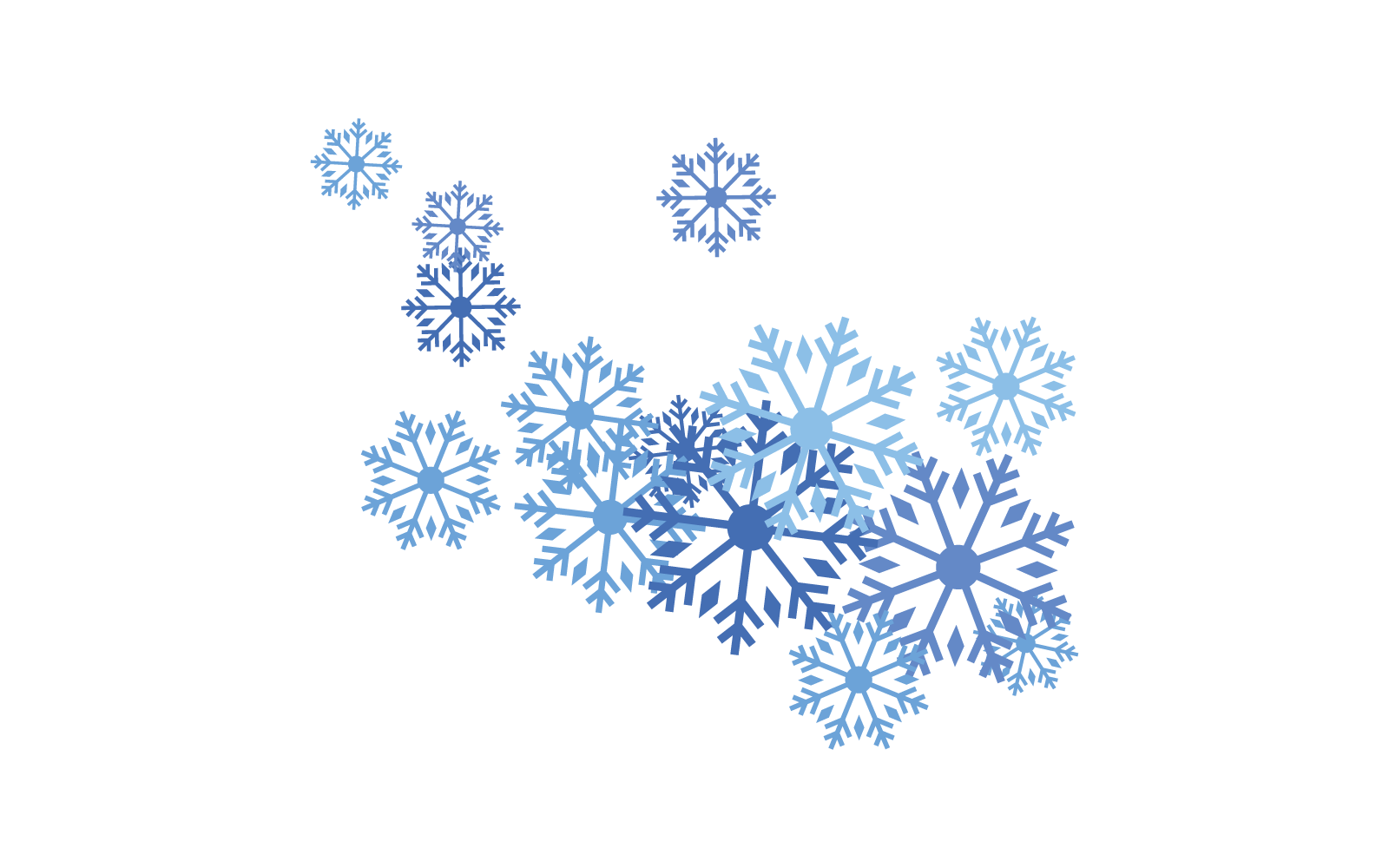 Snowflakes background snowfall flat design template