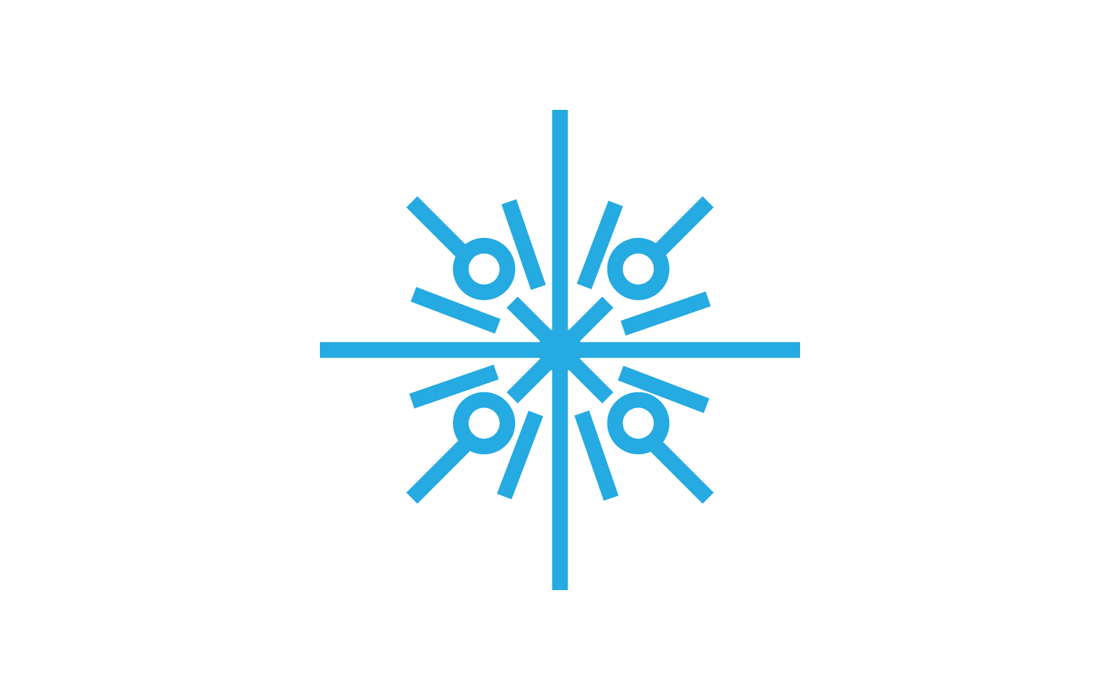 Snowflakes icon and symbol vector flat design template