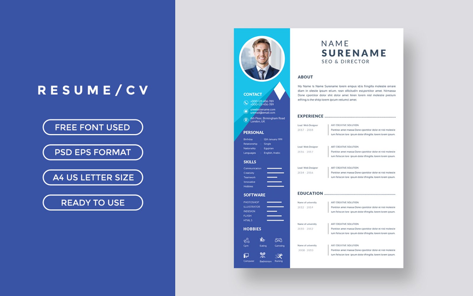 Template #398112 Letter Resume Webdesign Template - Logo template Preview