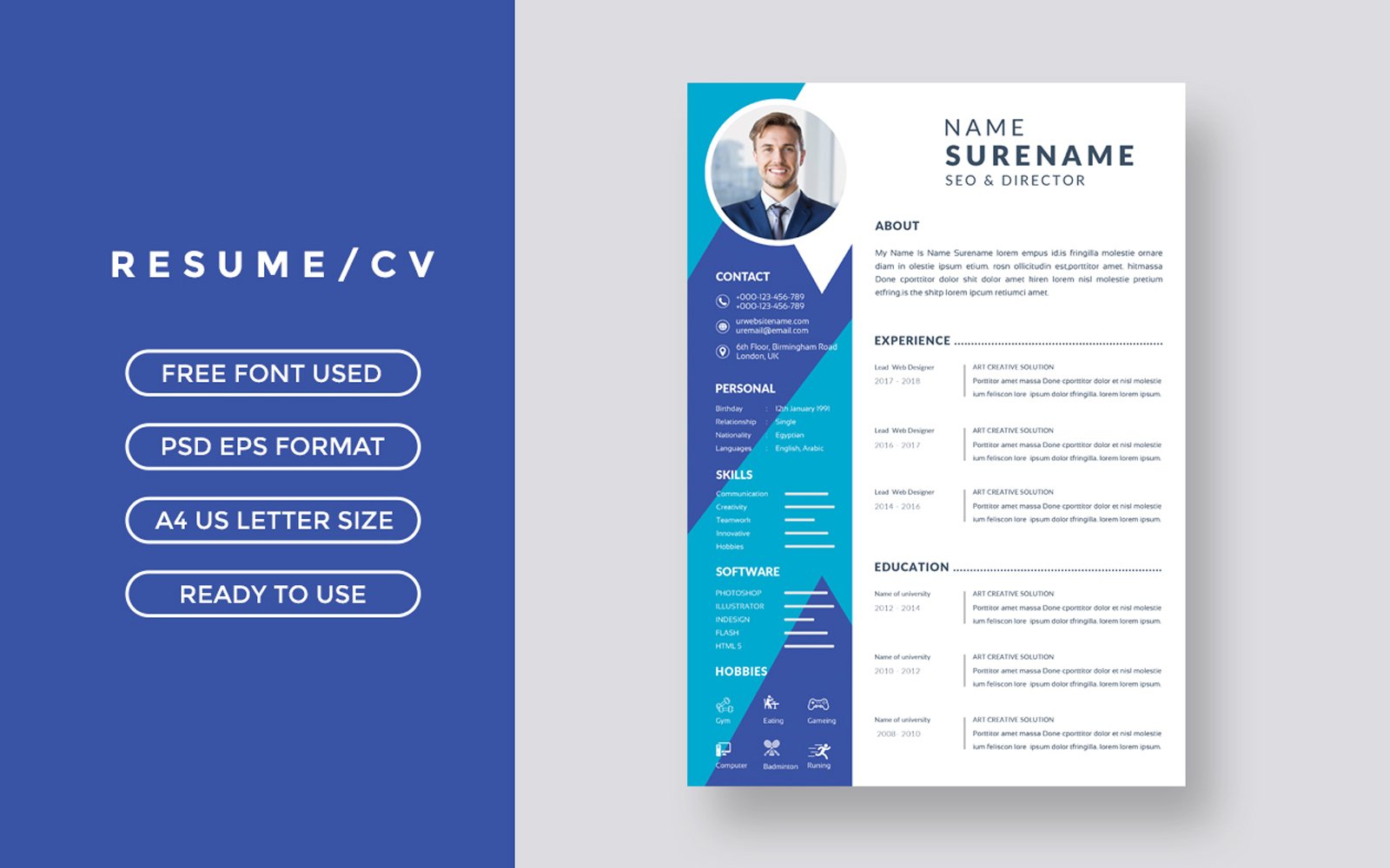 Template #398113 Resume Cover Webdesign Template - Logo template Preview