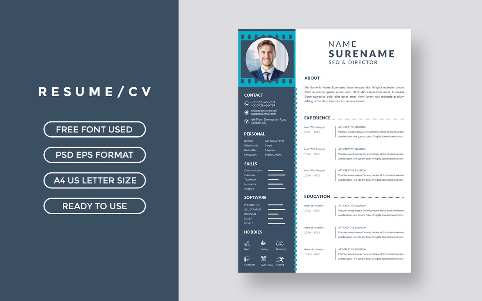 Template #398114 Resume Cover Webdesign Template - Logo template Preview