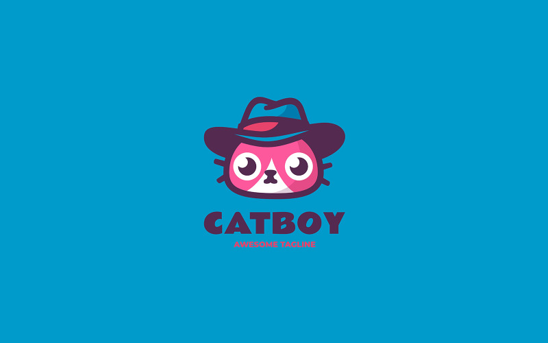 Cat Boy Mascot Cartoon Logo Logo Template