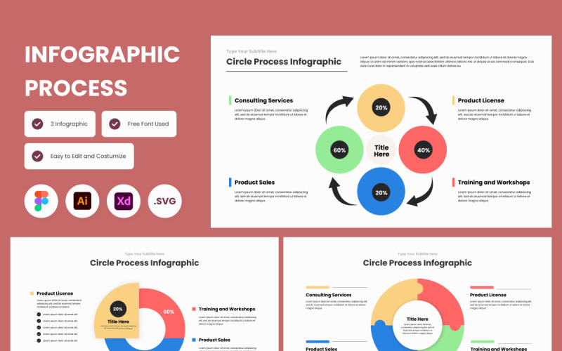 Circle Process Infographic Template V1 Infographic Element