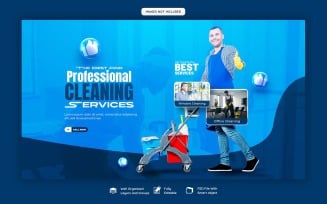 Cleaning Service Social Media Web Banner Template