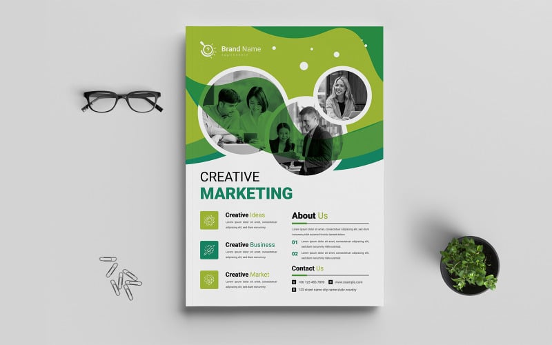 Creative Marketing Flyer Design Template Suitable for any Business Corporate Identity
