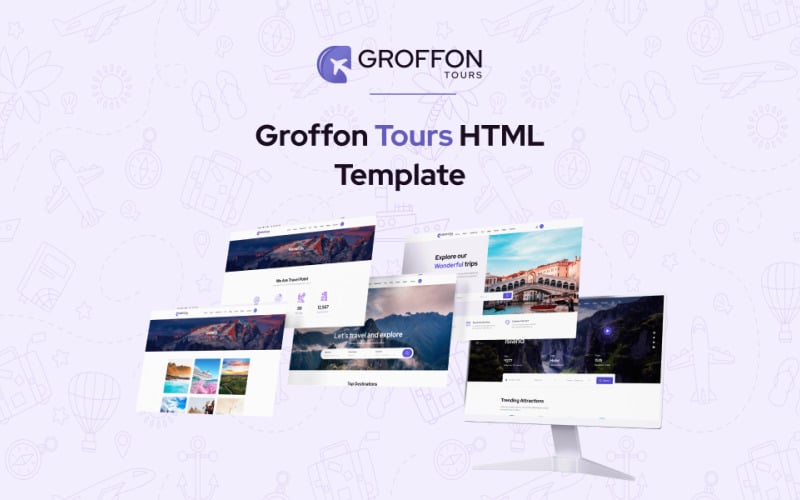 Groffon Travel Agency - Tailwind HTML Template Website Template
