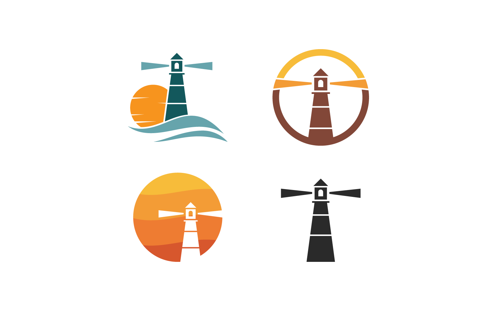 Light House Logo flat design illustration vector