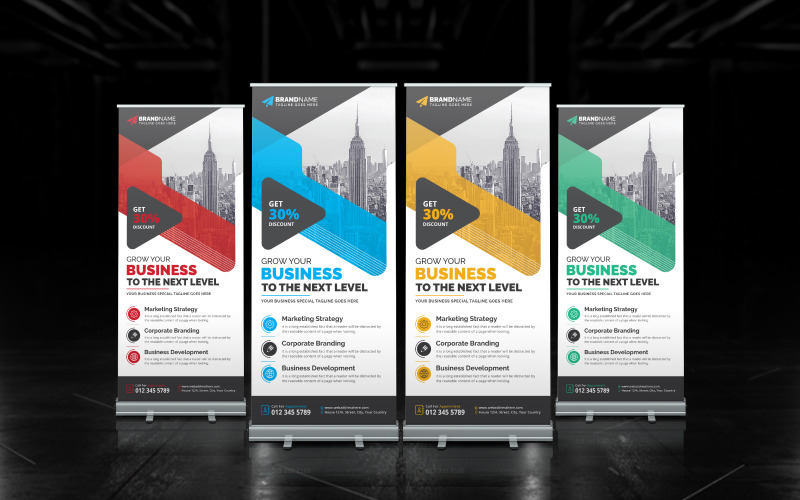 Roll Up Banner, High Quality Corporate Roll Up Banner, Business Roll Up Banner or Standee Design Corporate Identity