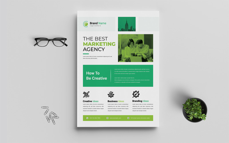 The Best Marketing Agency Flyer Design Template Corporate Identity