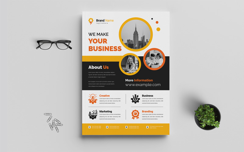 We Make Your Business Flyer Template Corporate Identity