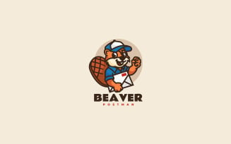 Beaver Mascot Cartoon Logo 1