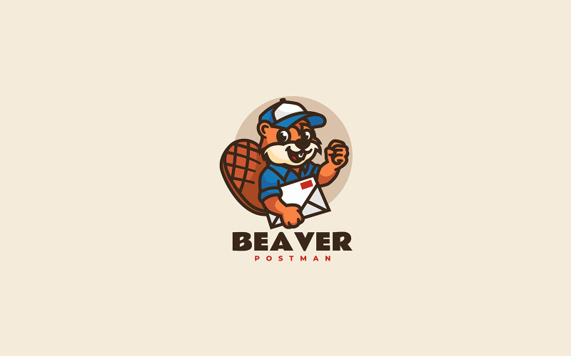 Beaver Mascot Cartoon Logo 1 Logo Template