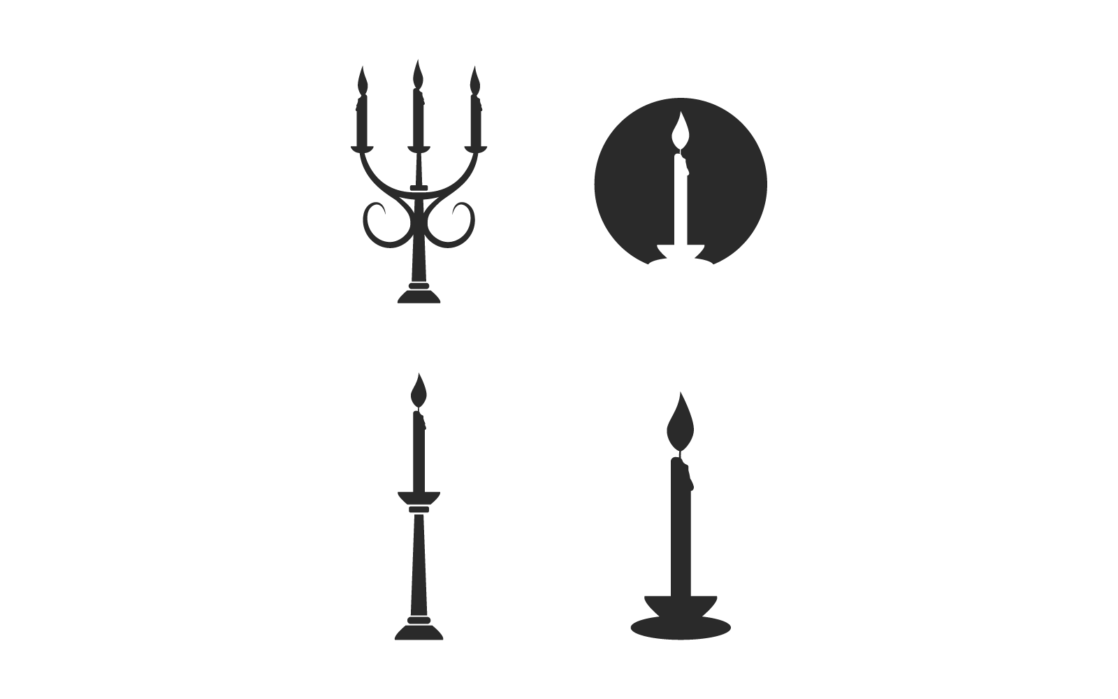 Candlelight dinner icon flat design vector template