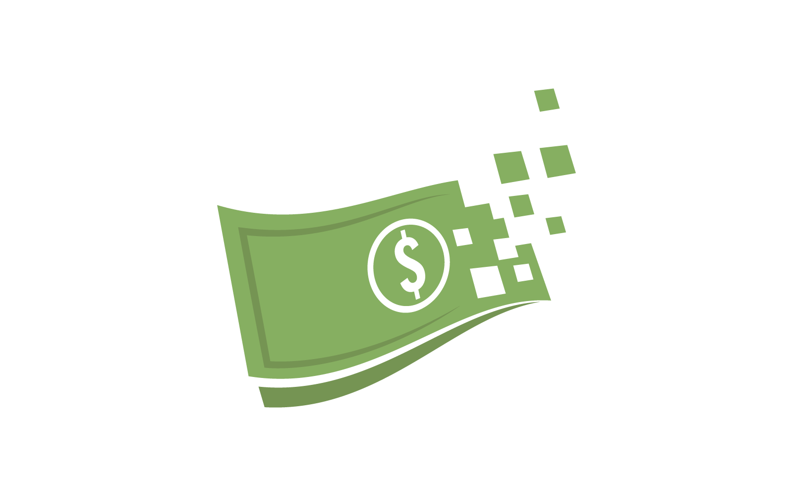 Modelo de design plano de vetor de logotipo de dinheiro digital