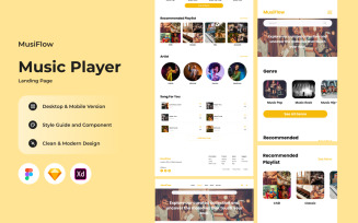 MusiFlow - Music Player Landing Page V2