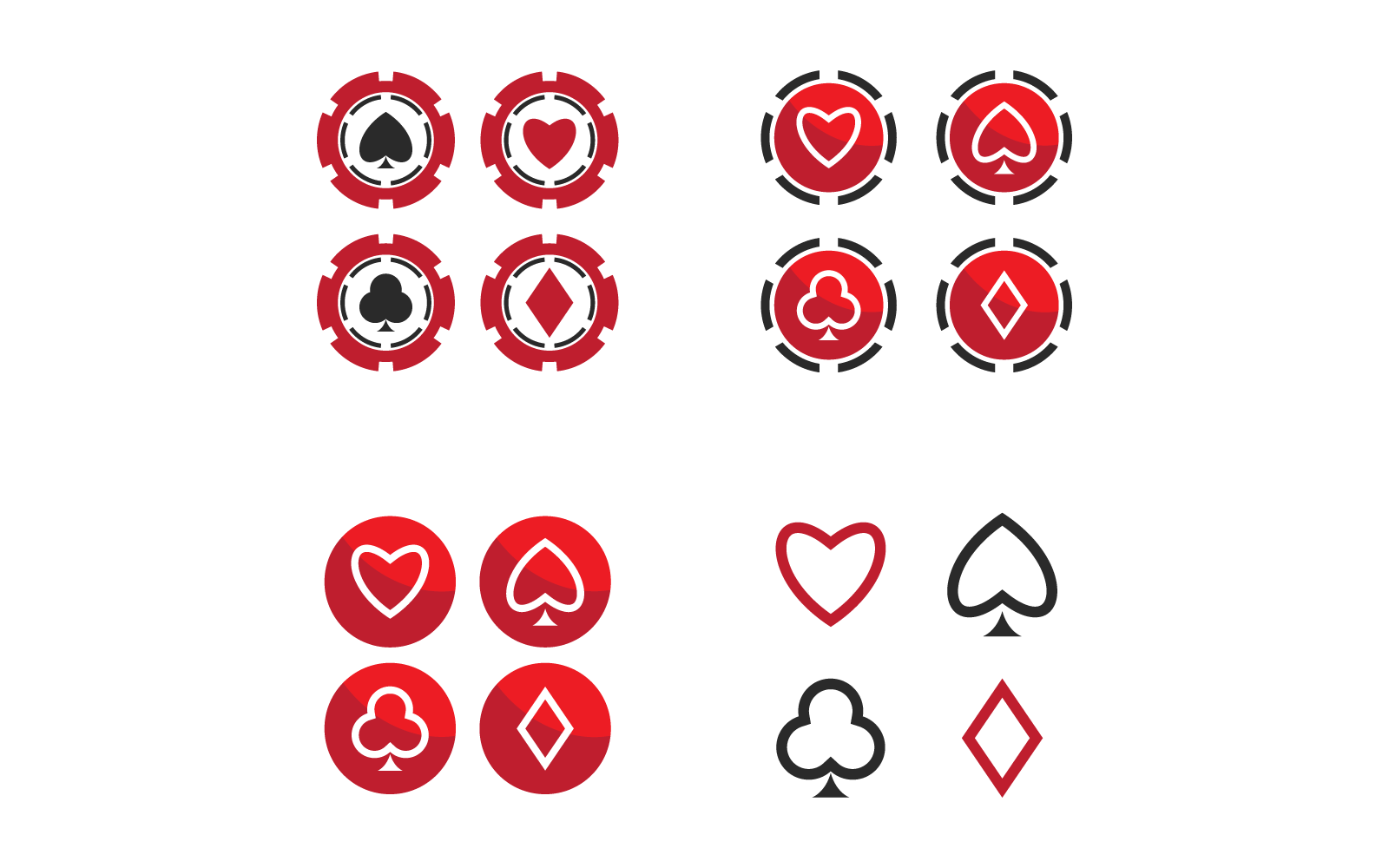 Plantilla de icono de ilustración de diseño de naipes