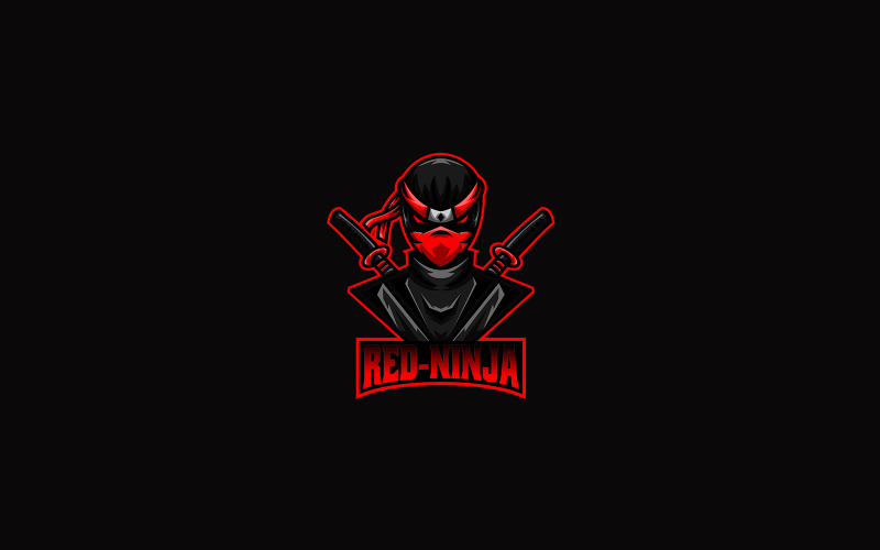 Red Ninja E- Sport and Sport Logo Logo Template