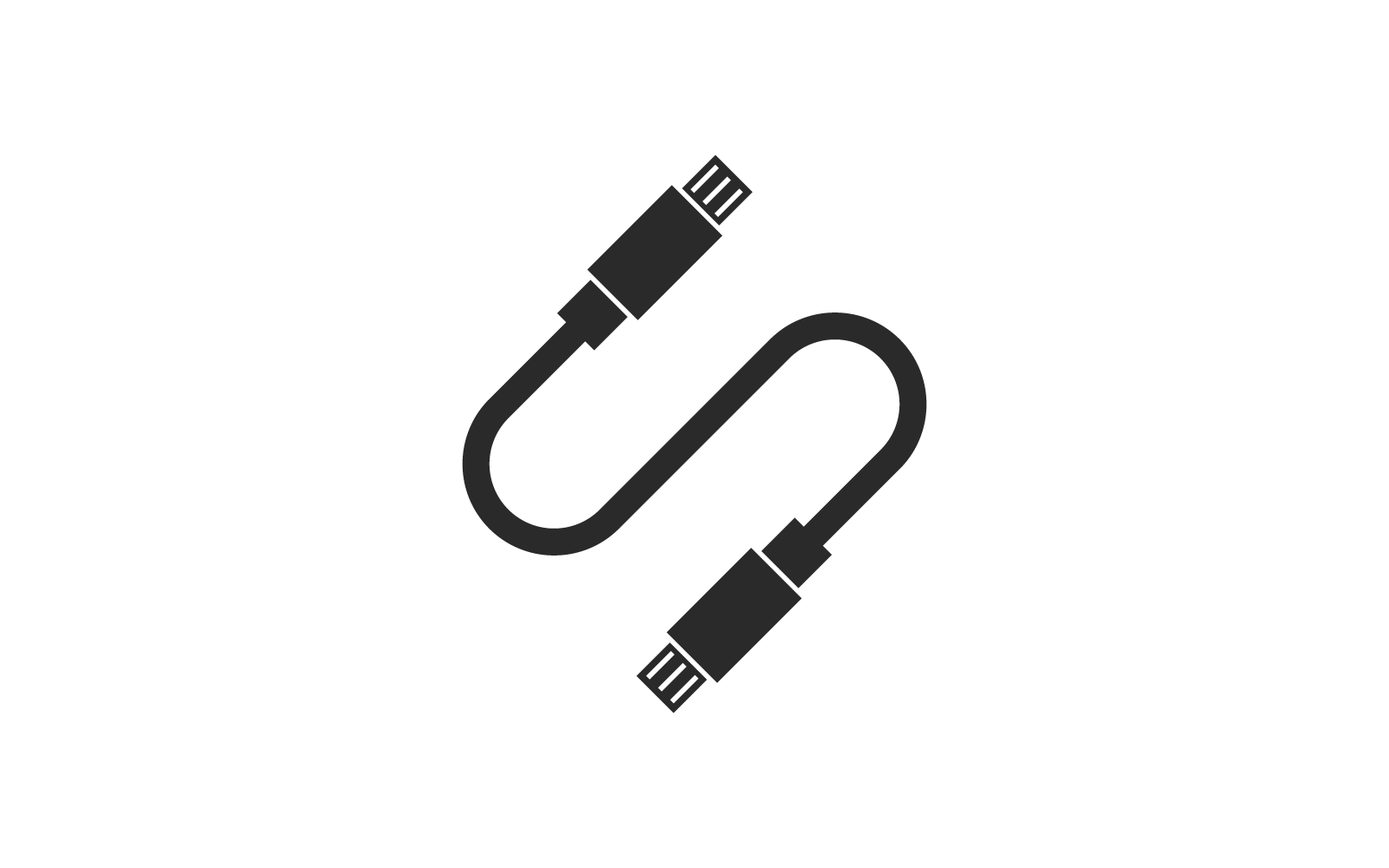 Transfert de données USB, modèle vectoriel de logo d'icône de câble