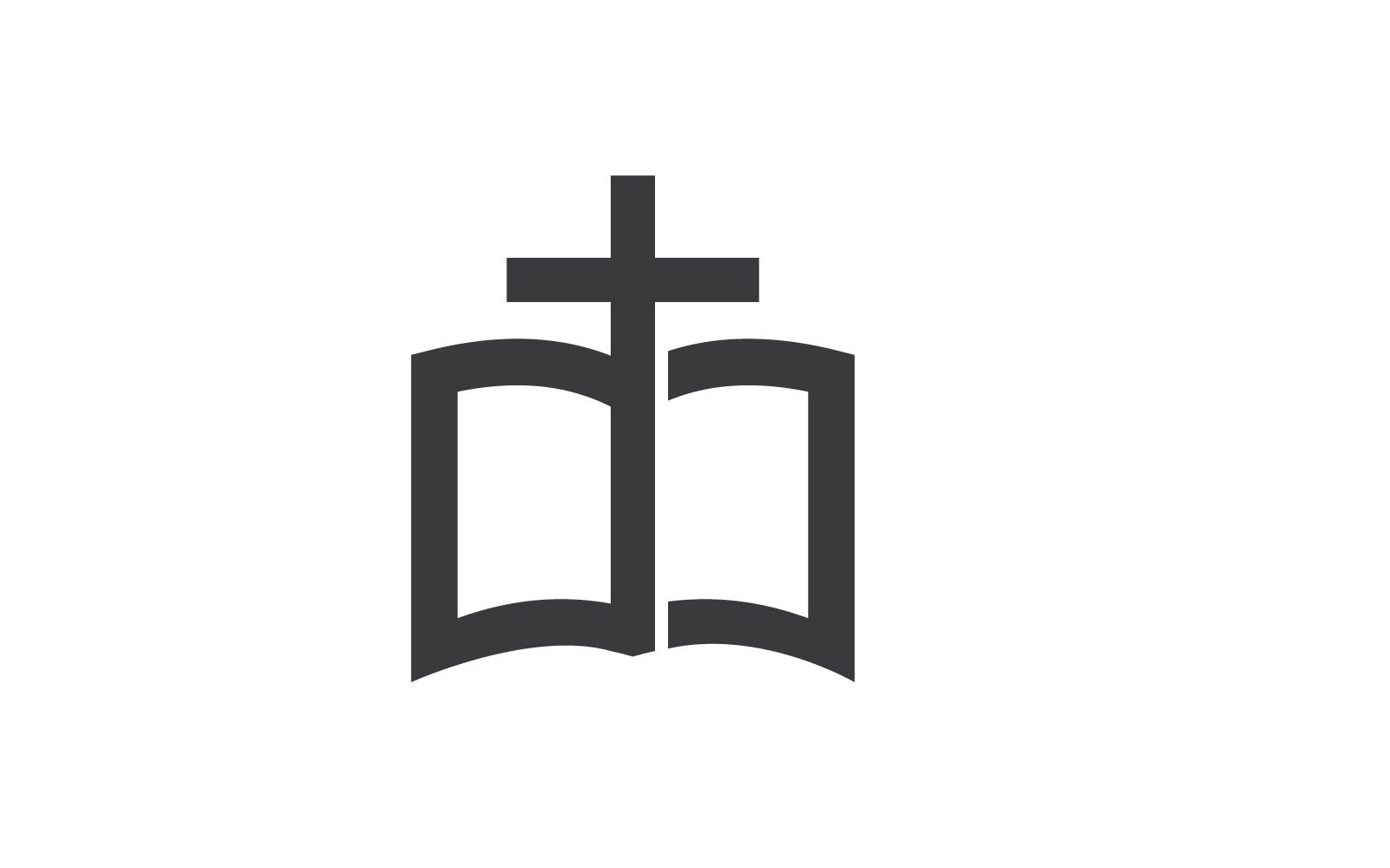 Bible book with church symbol logo vector flat design