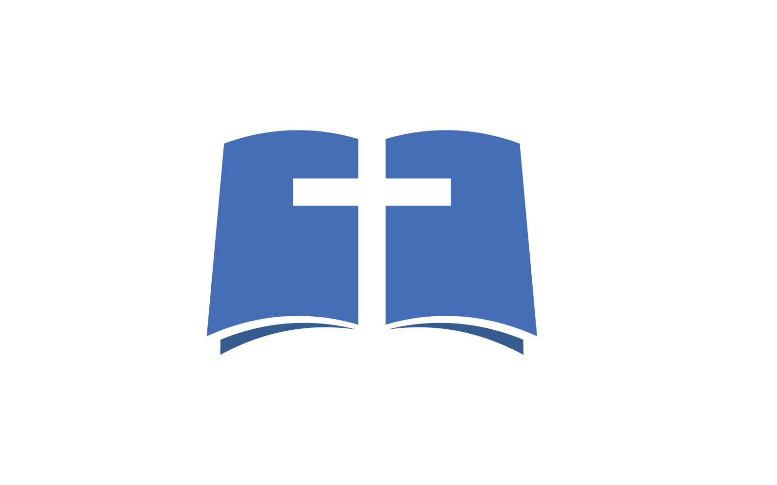 Bible book with church symbol logo vector template