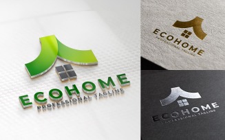 Creative Modern Eco Home Logo Design Template