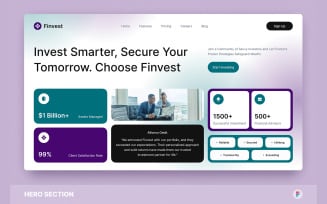 Finvest - Investment Hero Section Figma Template