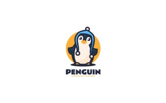Penguin Hat Mascot Cartoon Logo
