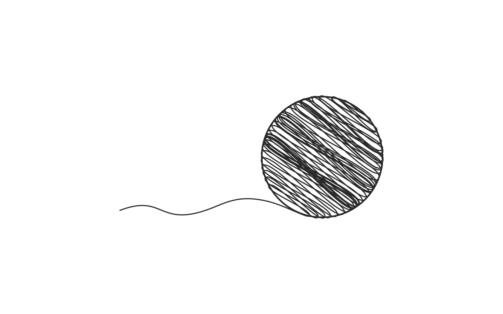 Plantilla de diseño plano de vector de ilustración de bola de hilo