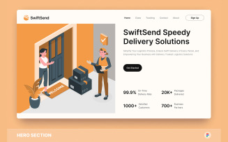 SwiftSend - Delivery Hero Section Figma Template
