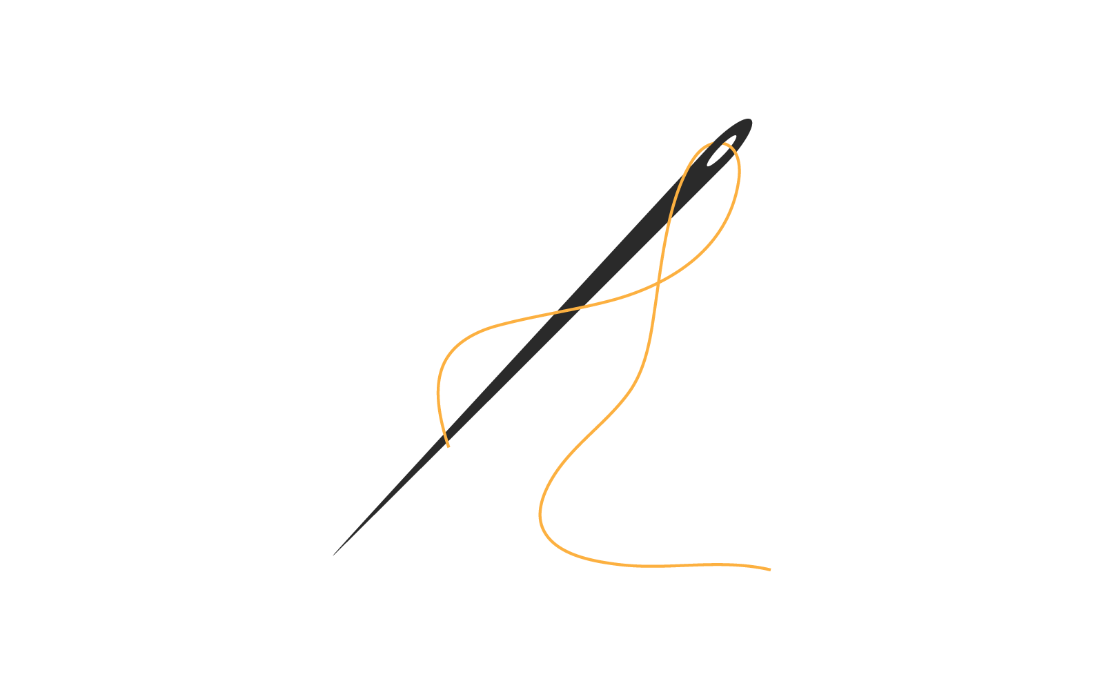 Thread needle illustration vector flat design template