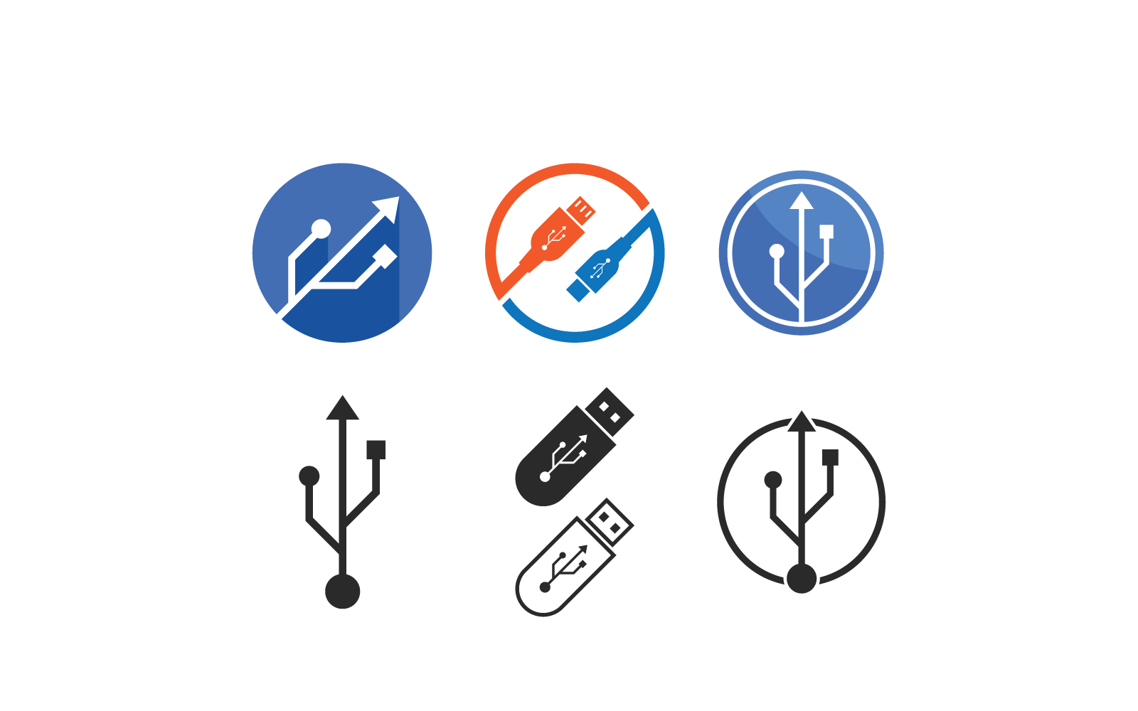 USB data transfer,cable icon logo template illustration design