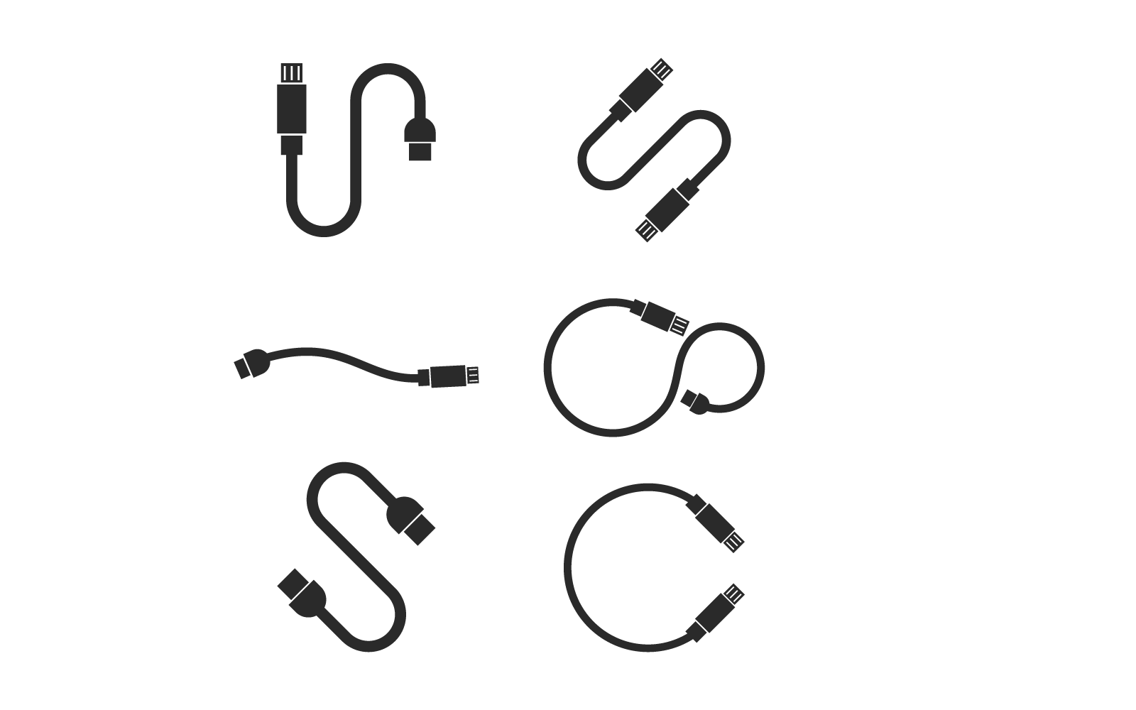 USB data transfer,cable icon logo vector template flat illustration design Logo Template