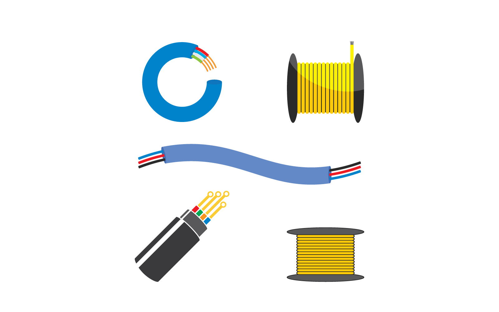 Viber optic cable design vector template