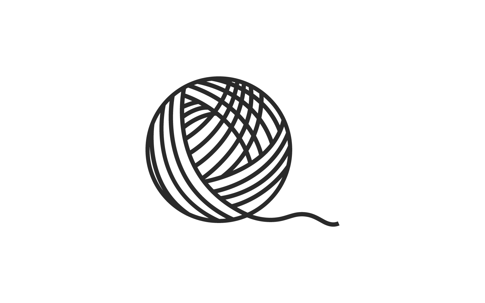 Yarn ball illustration vector design template