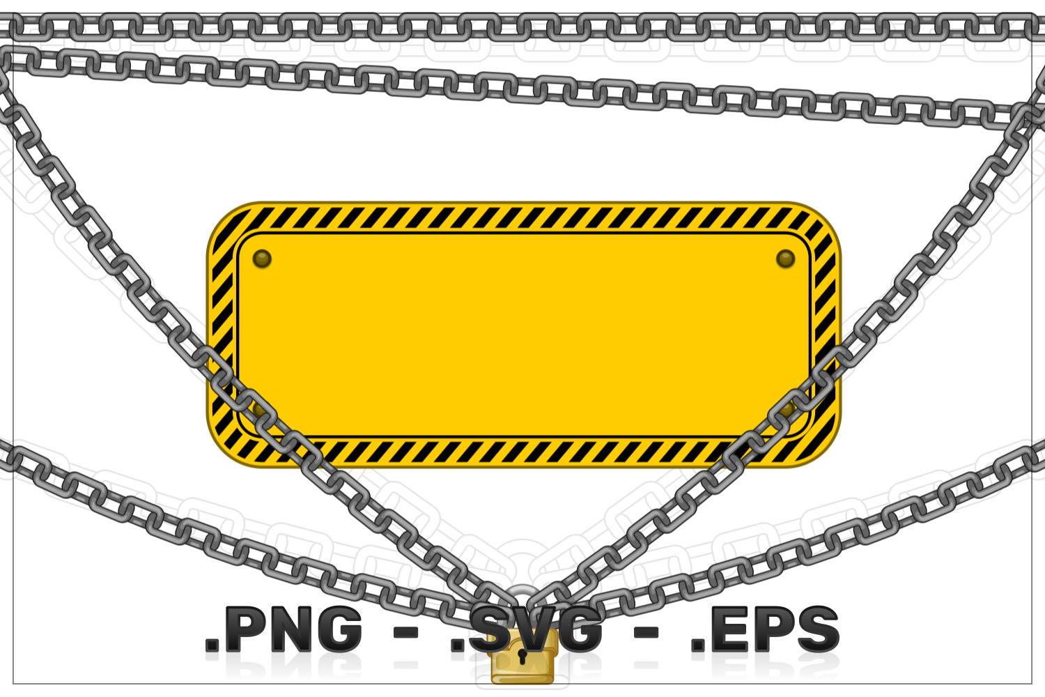 Vector Design Of Chain And Padlock To Decorate