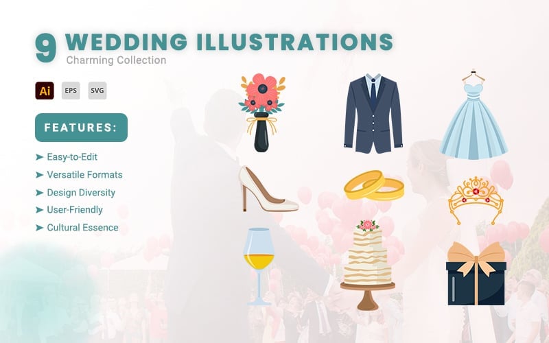 Kit Graphique #398495 Wedding Vector Divers Modles Web - Logo template Preview