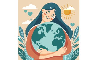 Cartoon Mother Earth Day Illustration