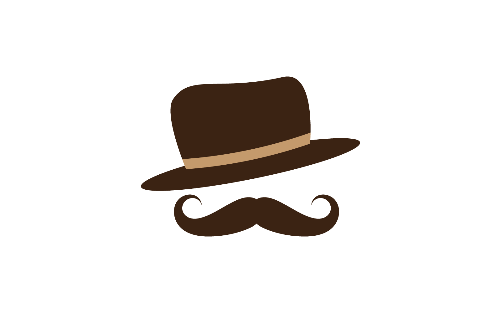 Gentleman hat and mustache illustration template Logo Template