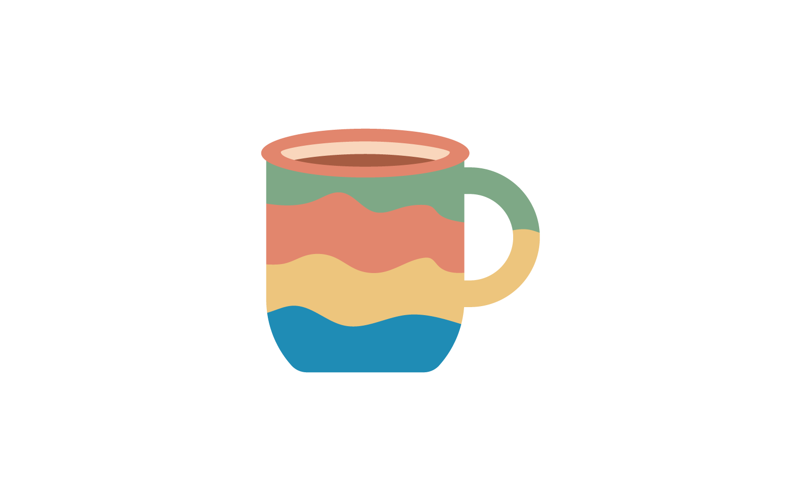 Modello di illustrazione vettoriale della tazza di tè o caffè