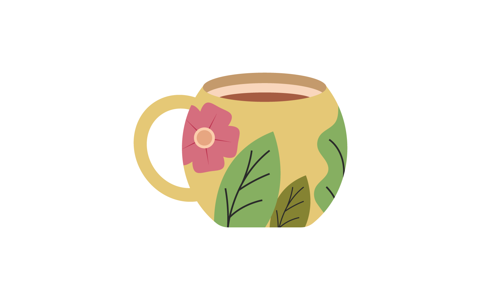 Tea or coffe cup vector design illustration Logo Template