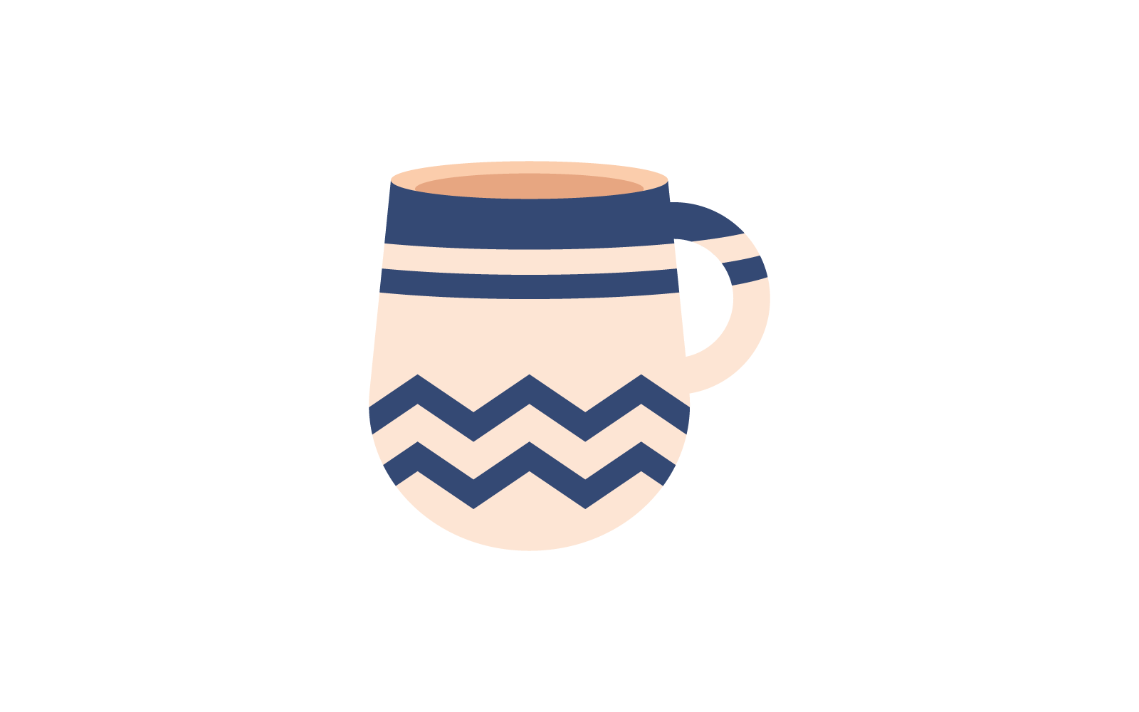 Tea or coffe cup vector illustration icon Logo Template