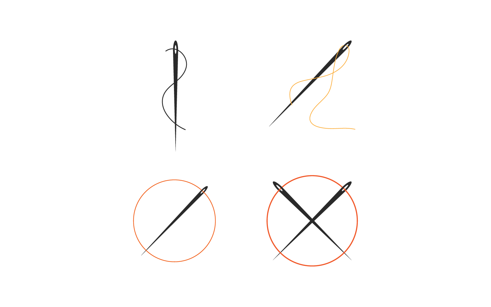 Thread needle illustration vector template design