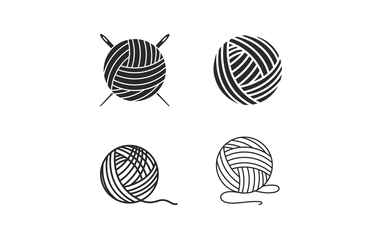 Yarn ball illustration design template