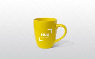 Mug with changeable color and logo mockup on separated background